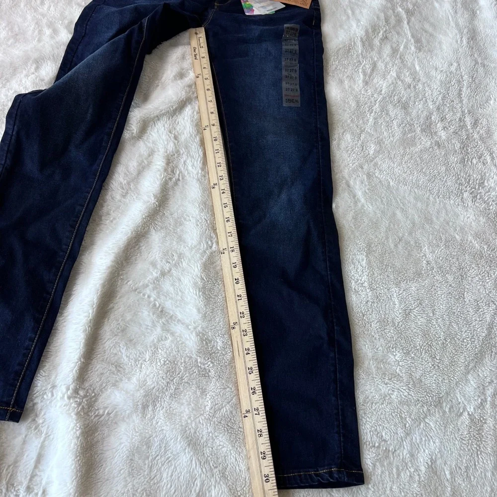 Desigual‎ Denim Irati Skinny Jeans Dark Wash Embroidered Indigo 18SWDD61 Size 3